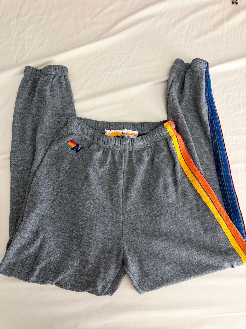 Aviator nation gray stripe sweatpants Xs